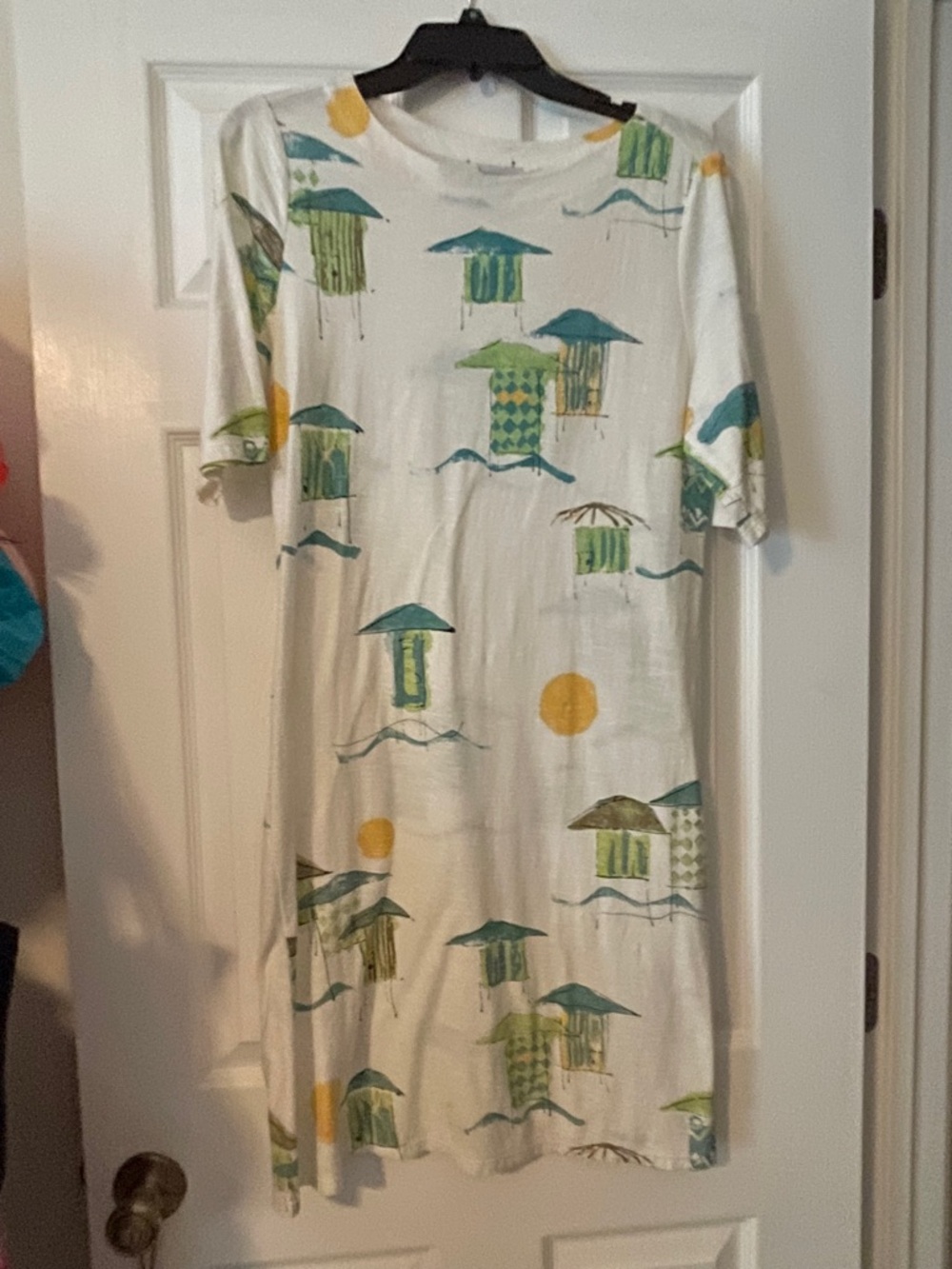 Hot Cotton White Crewneck DRESS- Never worn- comes w/ slip (also never worn).